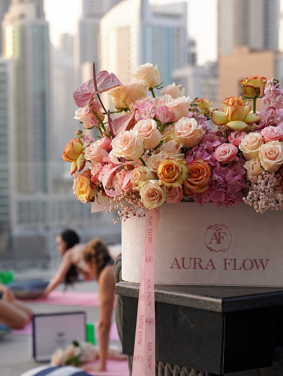 Aura Flow flowers on deck during a session in Dubai